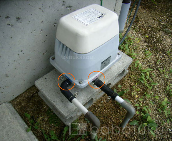 浄化槽ブロアー 日立MB-80W 詳細図 浄化槽ブロアー 日立MB-80W 詳細図