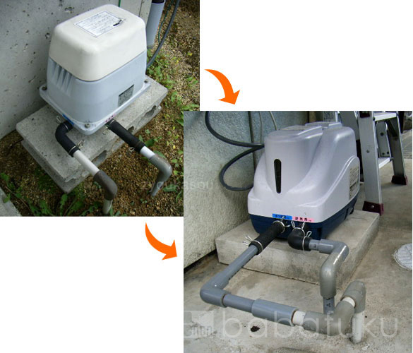 浄化槽ブロアー 日立MB-80W 詳細図 浄化槽ブロアー 日立MB-80W 詳細図