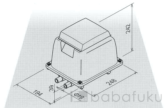 浄化槽ブロアー 世晃EL-80D/EL-80R 詳細図