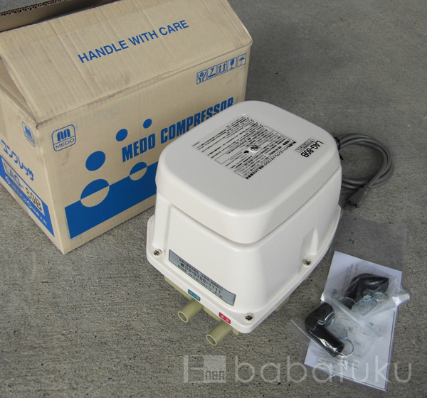 浄化槽ブロアー 日東工器(クボタ)LAG-80B(左) 
 (旧タイプ) 詳細図