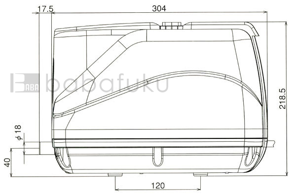浄化槽ブロアー テクノ高槻(ニッコー・日立)CP(左) 
 (旧タイプ) 詳細図