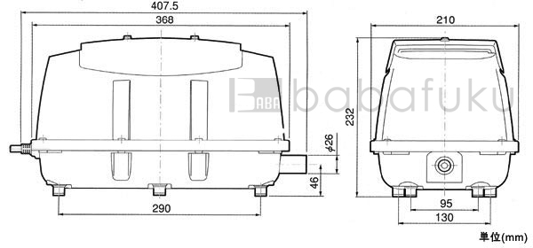 ブロアー 日東工器(クボタ)LA-120 詳細図