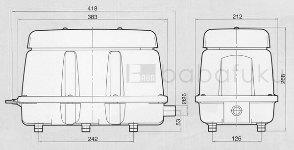 ブロアー 日東工器(クボタ)LAM-150 詳細図